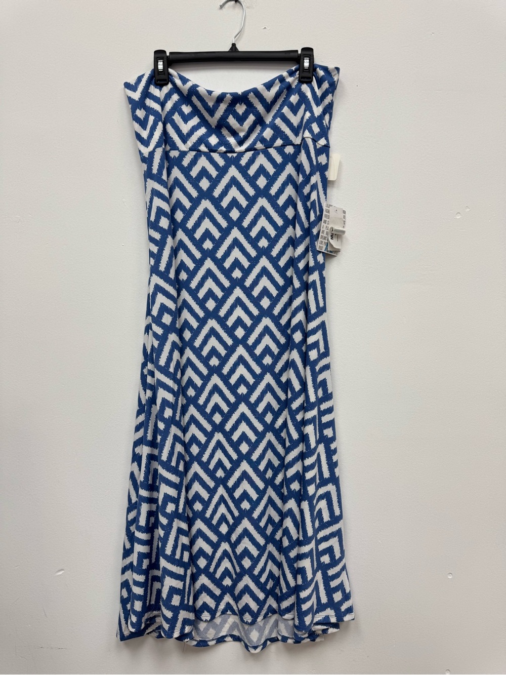 LuLaRoe Blue and White Geometric Maxi Skirt